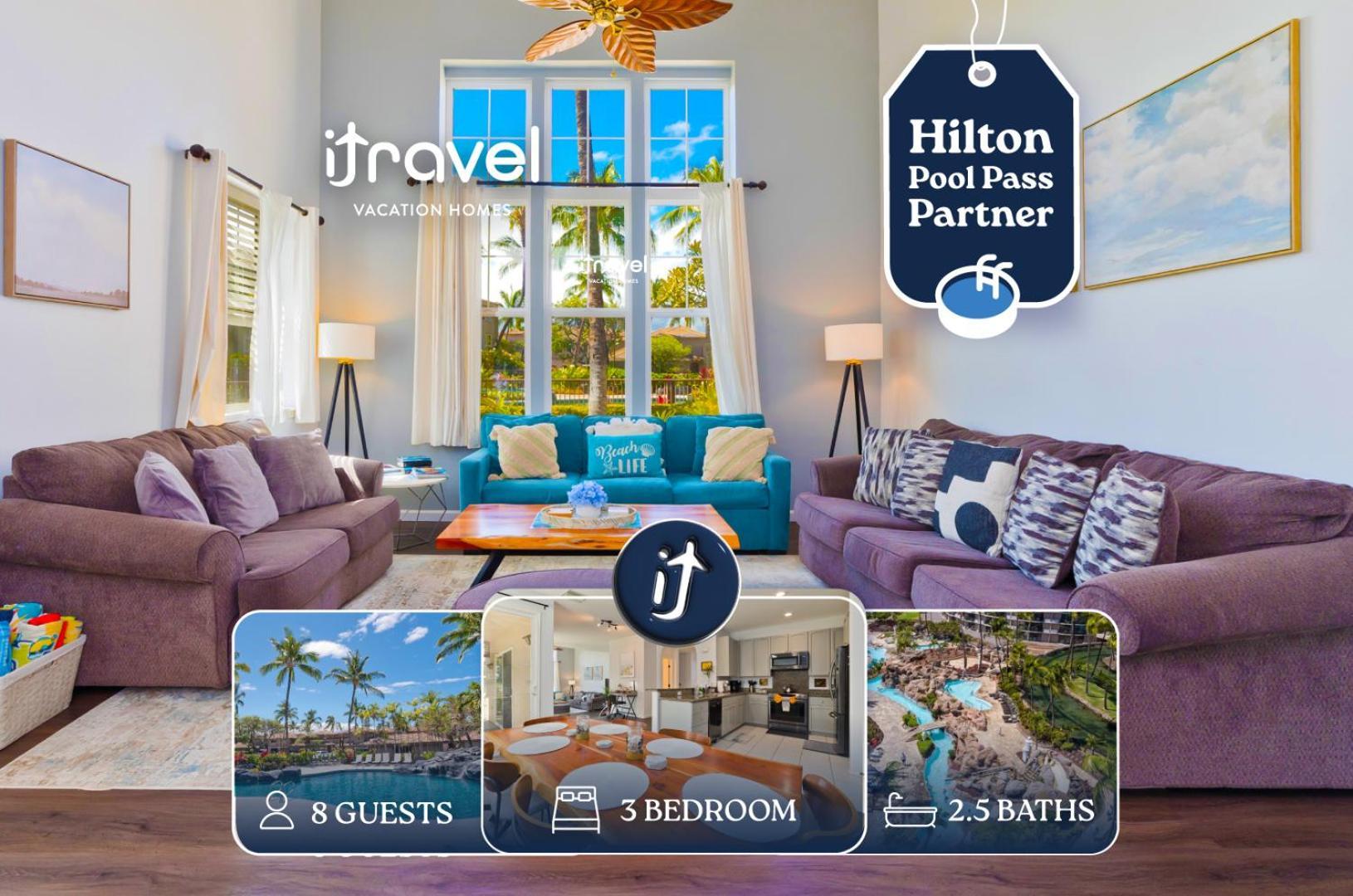 Hilton Pool Pass Included - Stylish Central Villa Mins To Beach Pool & Spa Waikoloa Exterior foto
